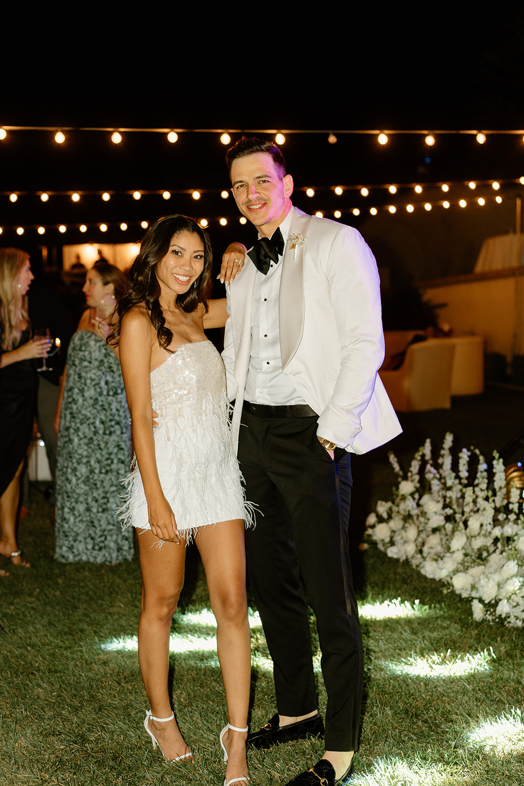 Bride and groom dress change at wedding at Chateau Noland San Luis Obispo California - Cobblestone