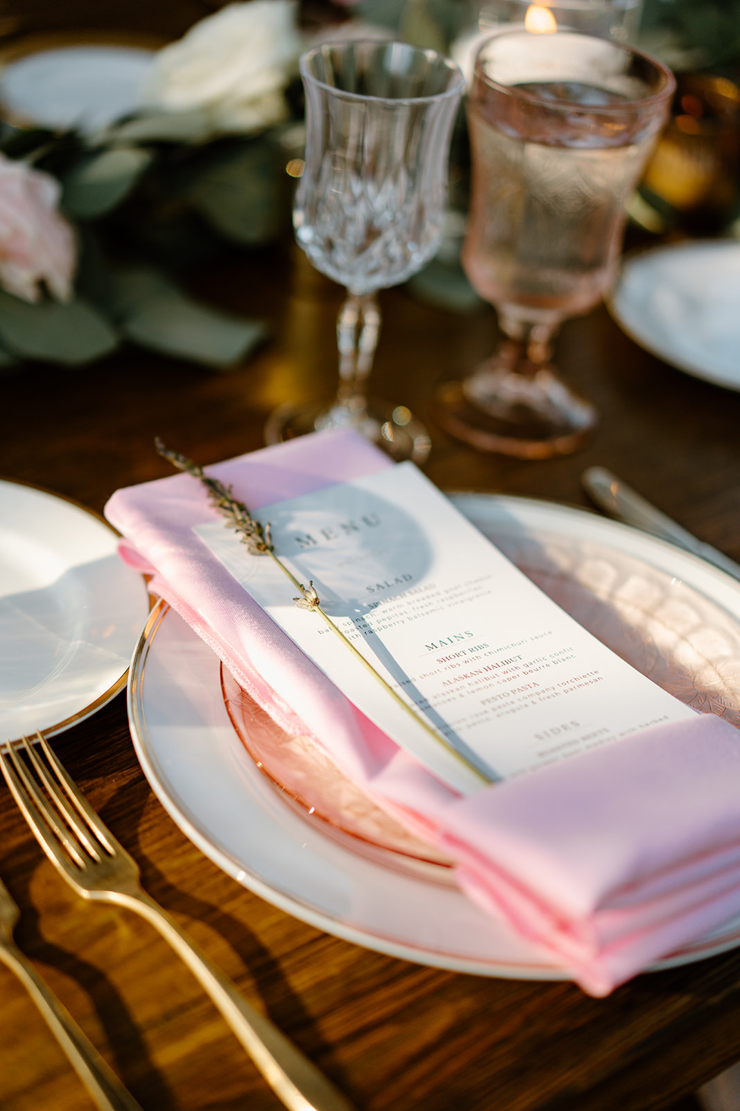 table details at wedding at 1880 Union Hotel in Los Alamos, Ca photography by Cobblestone