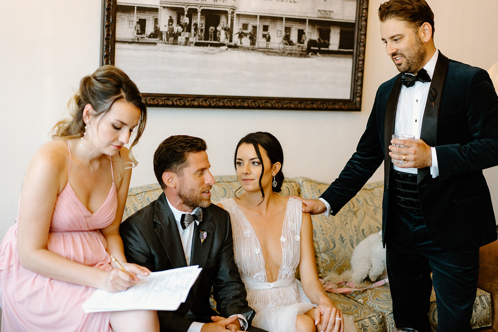 wedding licence signing at 1880 Union Hotel in Los Alamos, Ca photography by Cobblestone