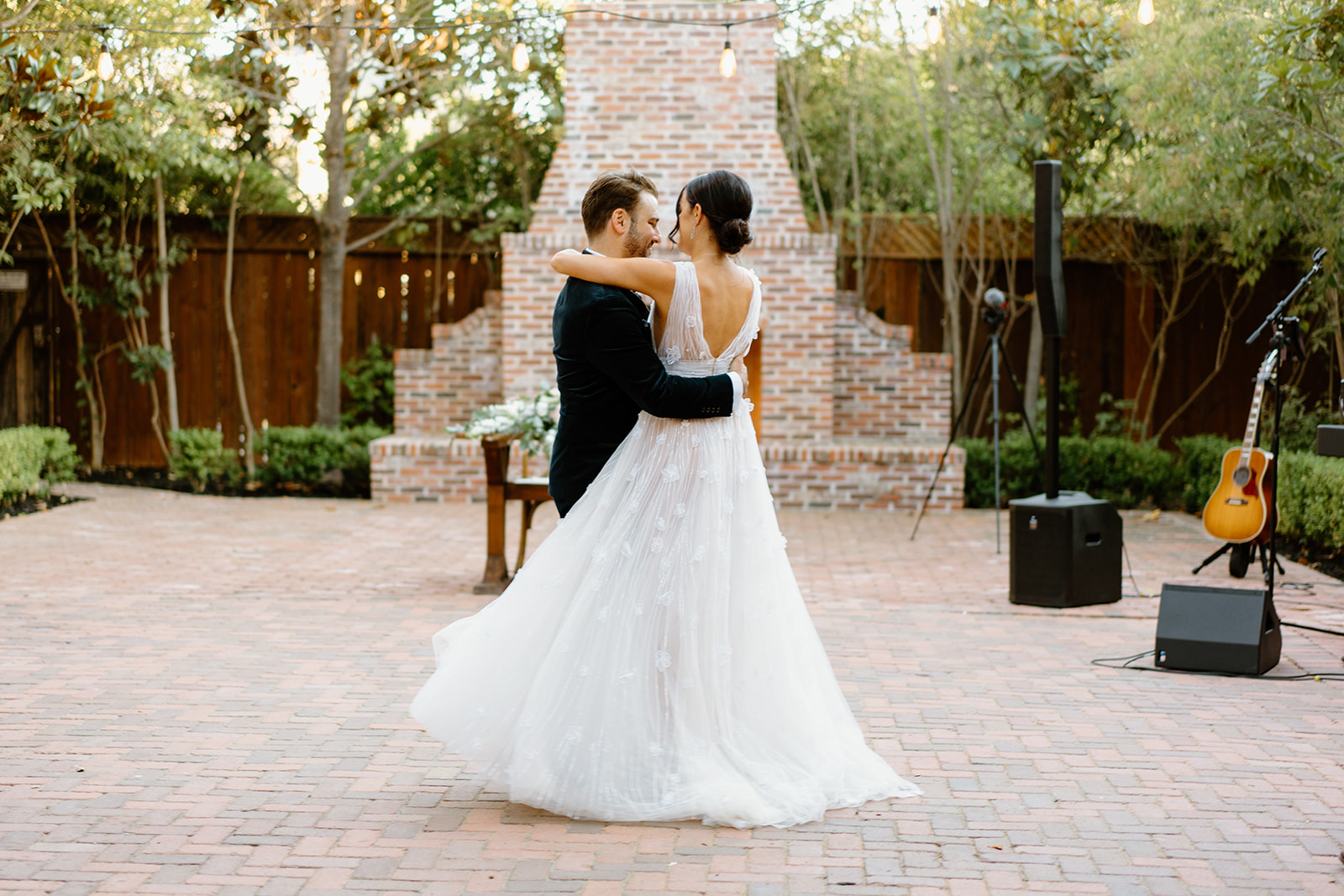 bride and groom first dance at 1880 Union Hotel in Los Alamos, Ca photography by Cobblestone