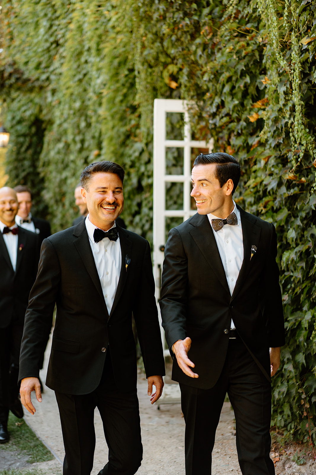 groomsmen laugh at wedding at 1880 Union Hotel in Los Alamos, Ca photography by Cobblestone