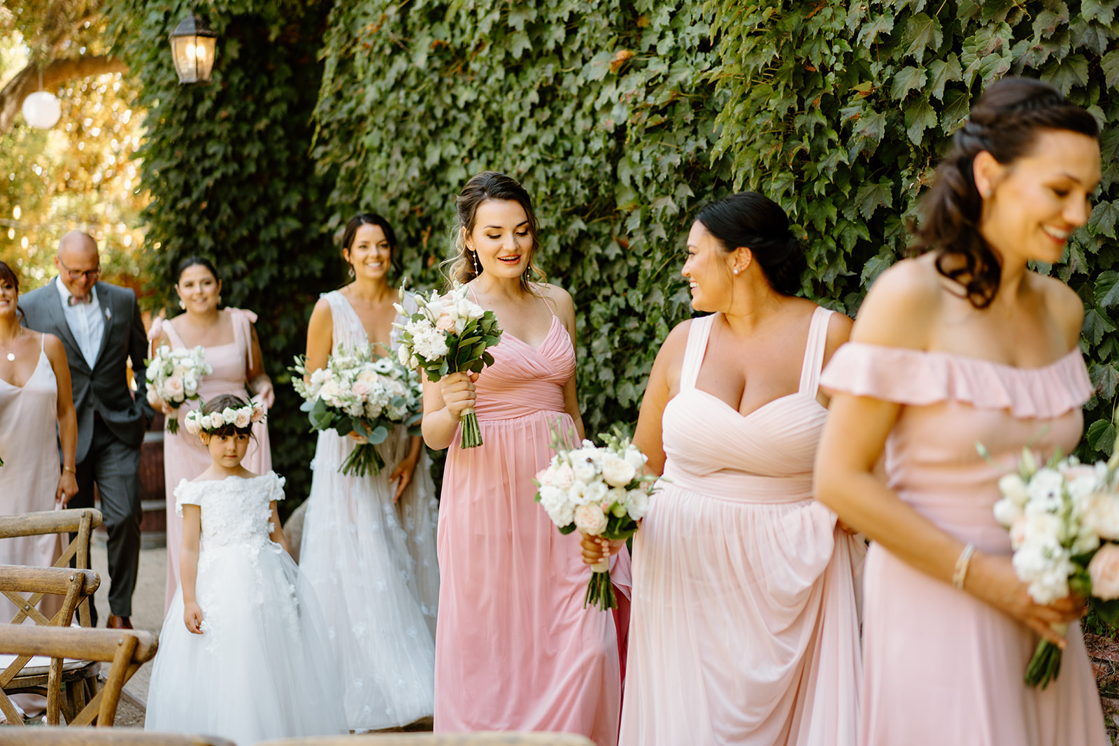 bridesmaids laugh at wedding at 1880 Union Hotel in Los Alamos, Ca photography by Cobblestone