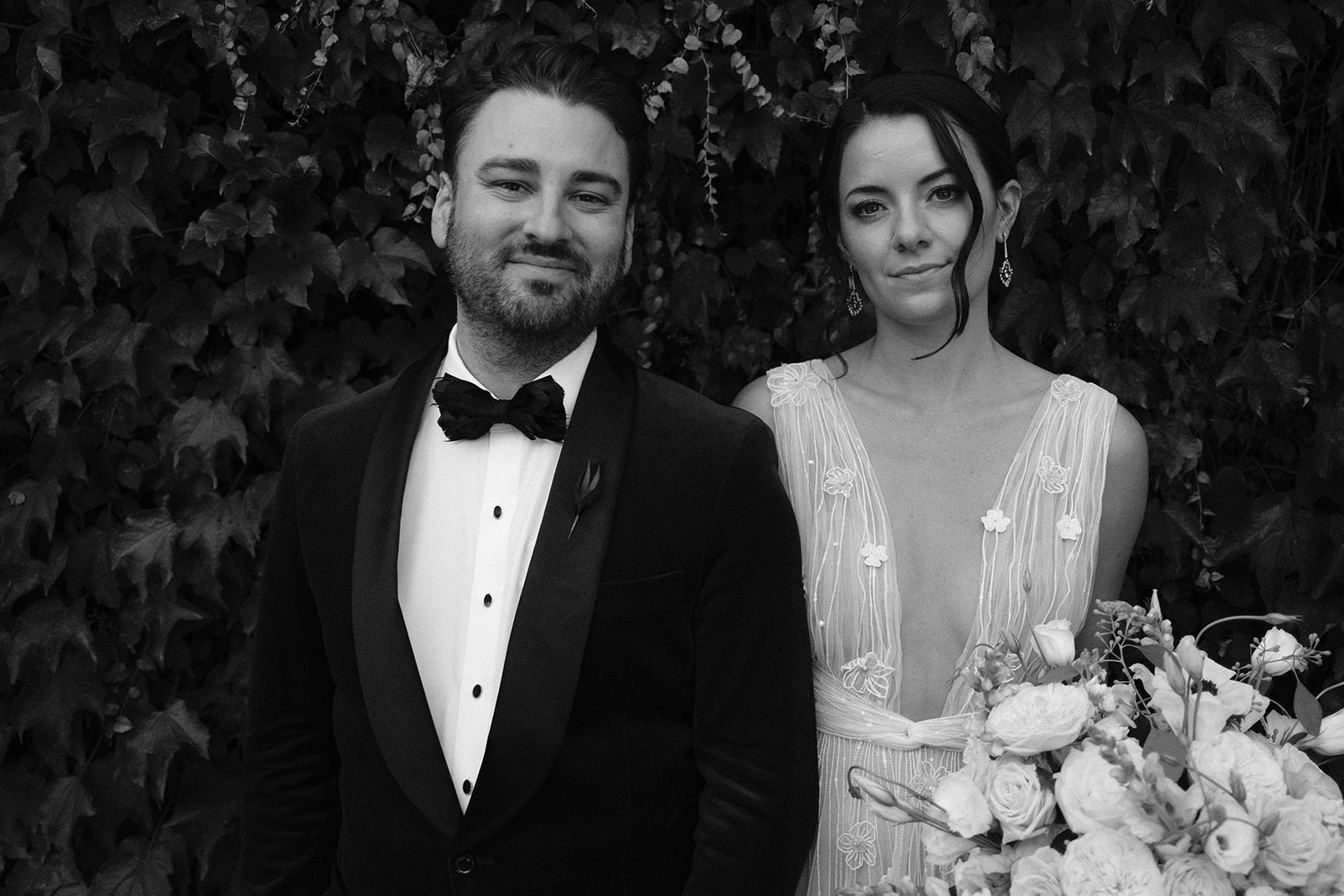 bride and groom pose after wedding at 1880 Union Hotel in Los Alamos, Ca photography by Cobblestone