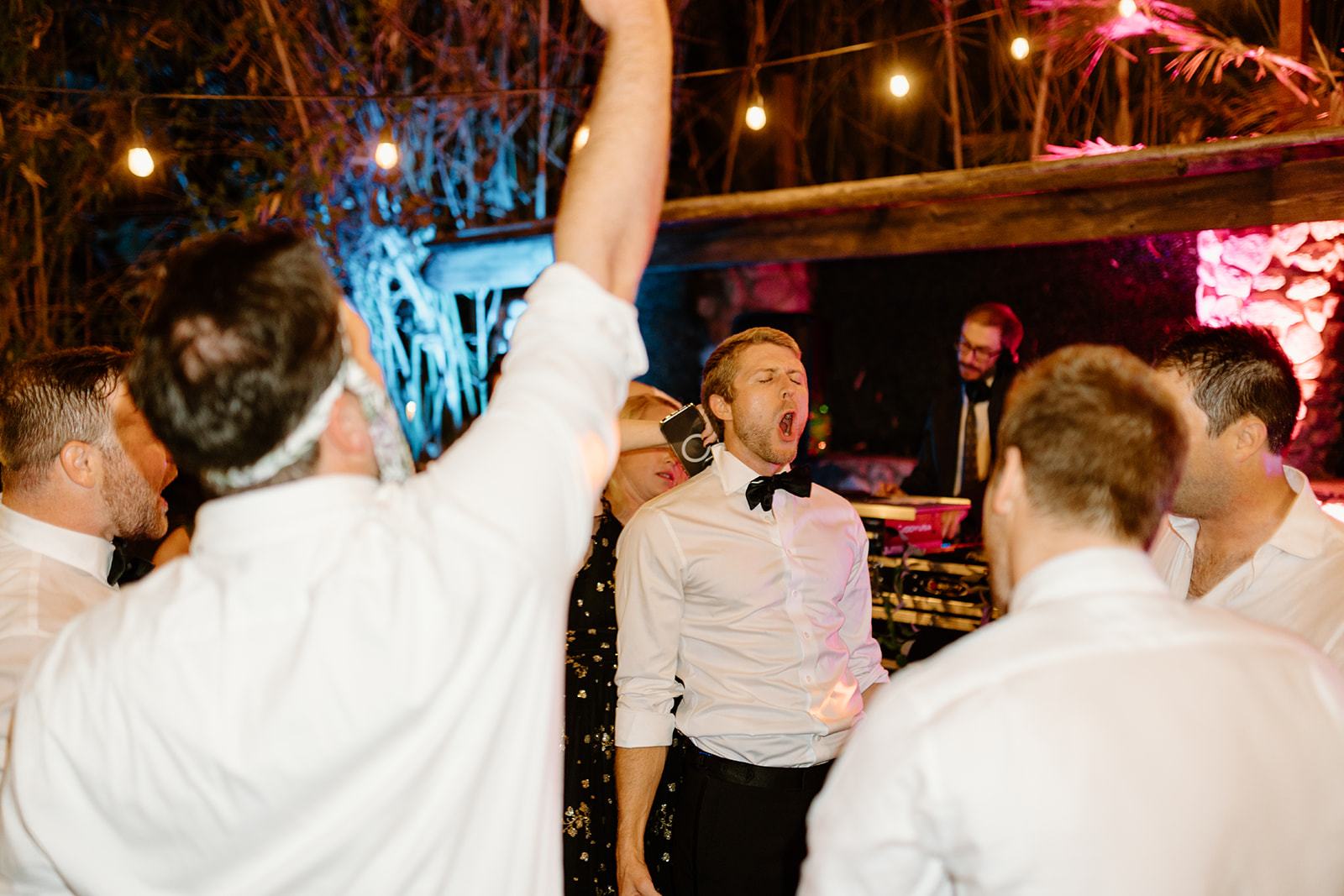 reception dancing at wedding at Botanica, Oceanside California, photography by Cobblestone