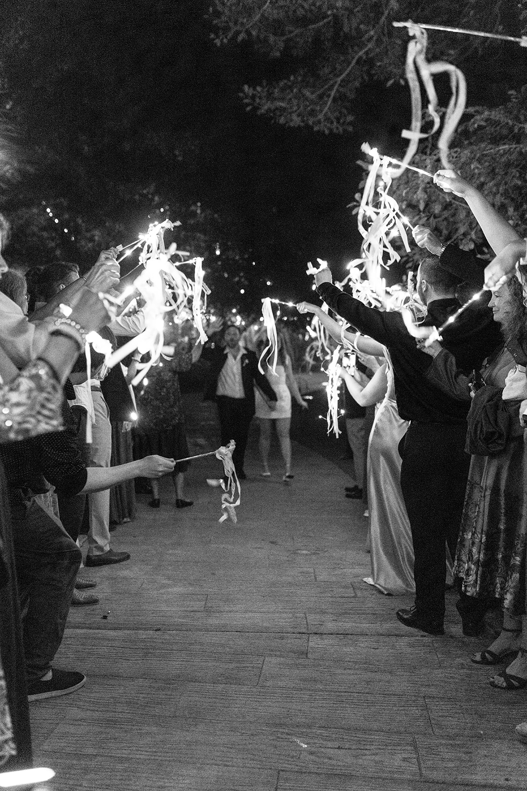 sparkler exit at wedding at Botanica, Oceanside California, photography by Cobblestone