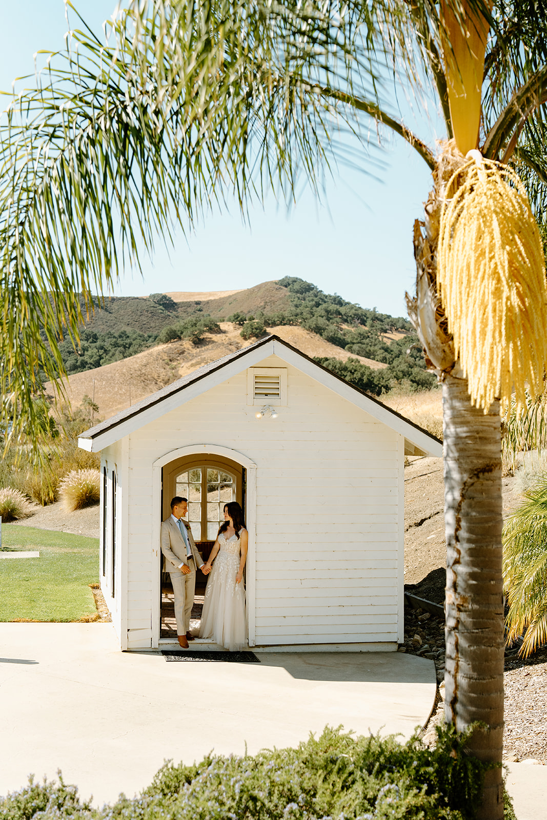 Bride and groom first look wedding at Higuera Ranch in San Luis Obispo California