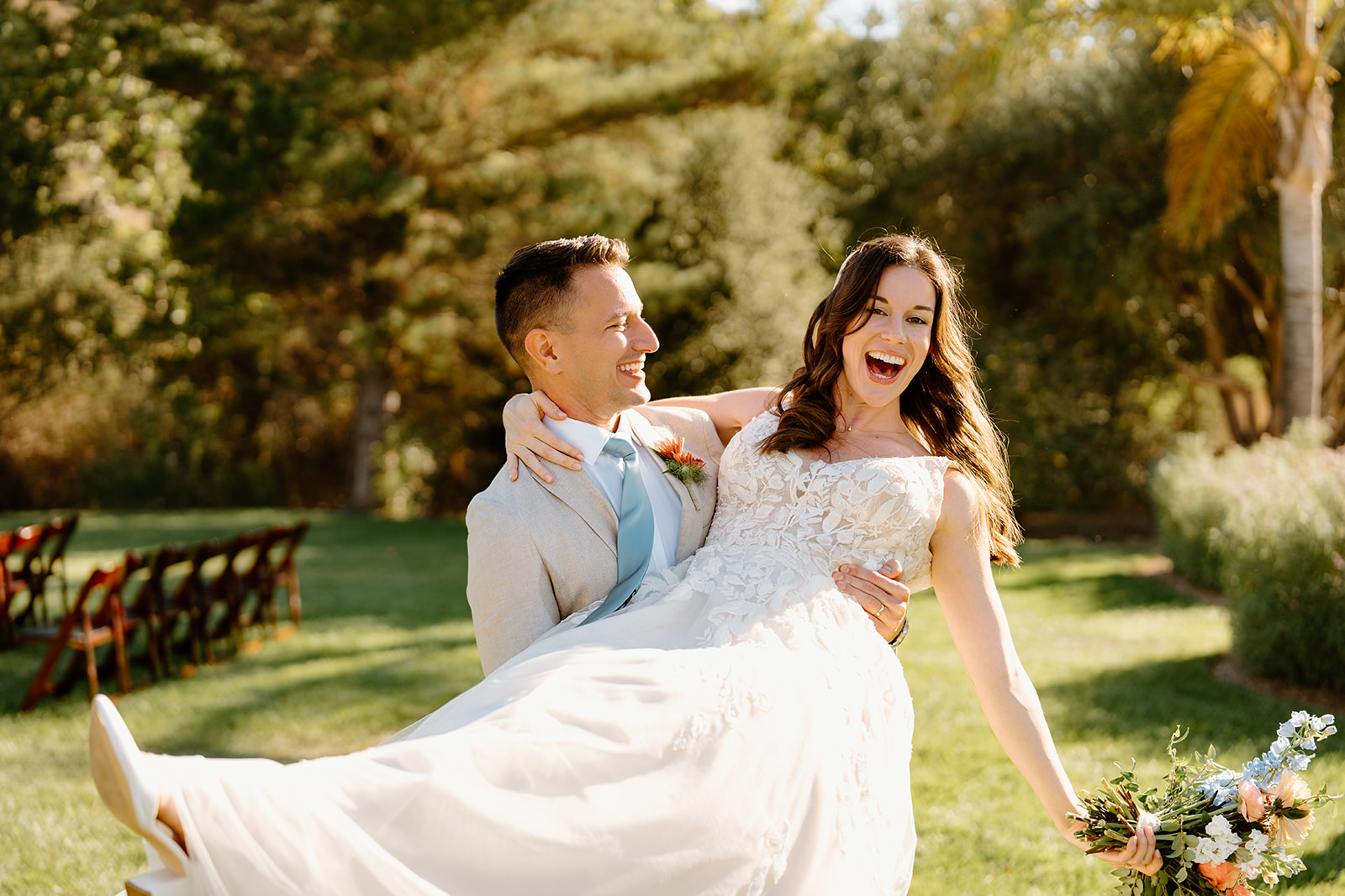 bride and groom pose at Higuera Ranch, San Luis Obispo CA, photography by Cobblestone
