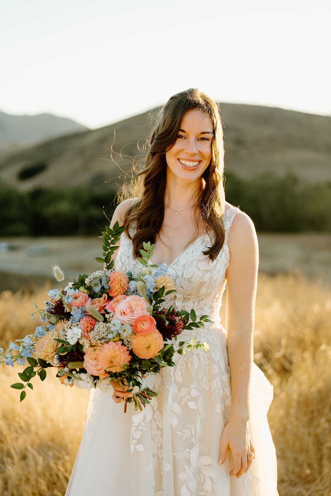 bride looking at groom at Higuera Ranch, San Luis Obispo CA, photography by Cobblestone
