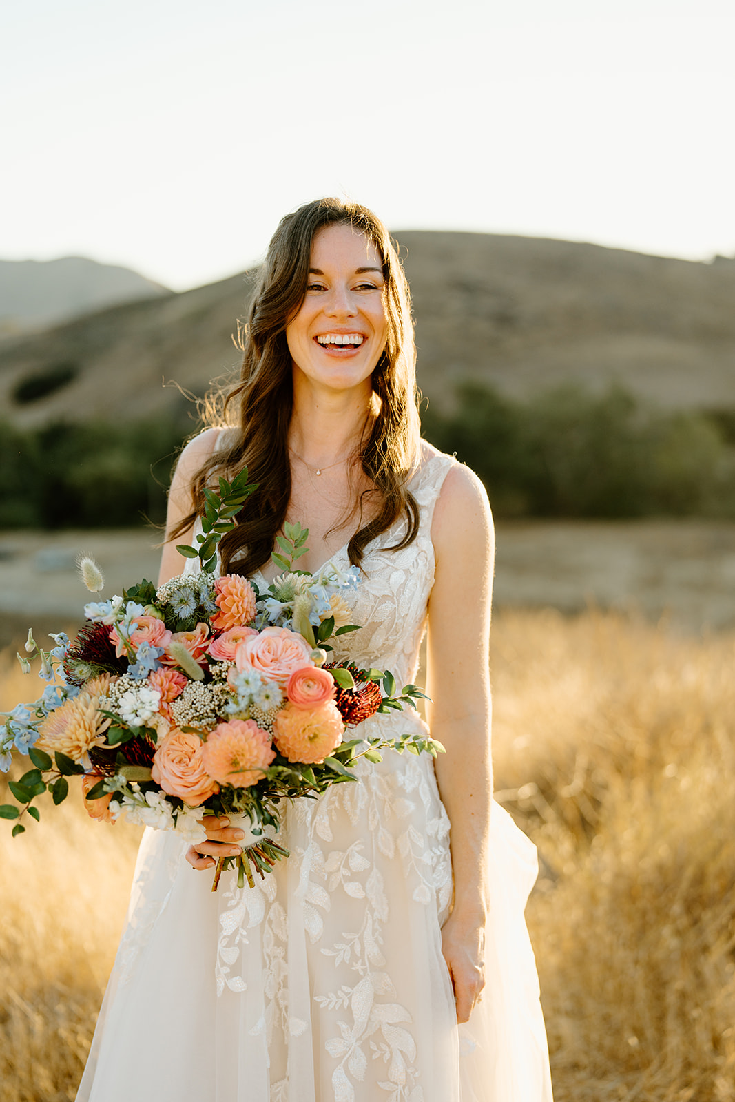 bride looking at groom at Higuera Ranch, San Luis Obispo CA, photography by Cobblestone