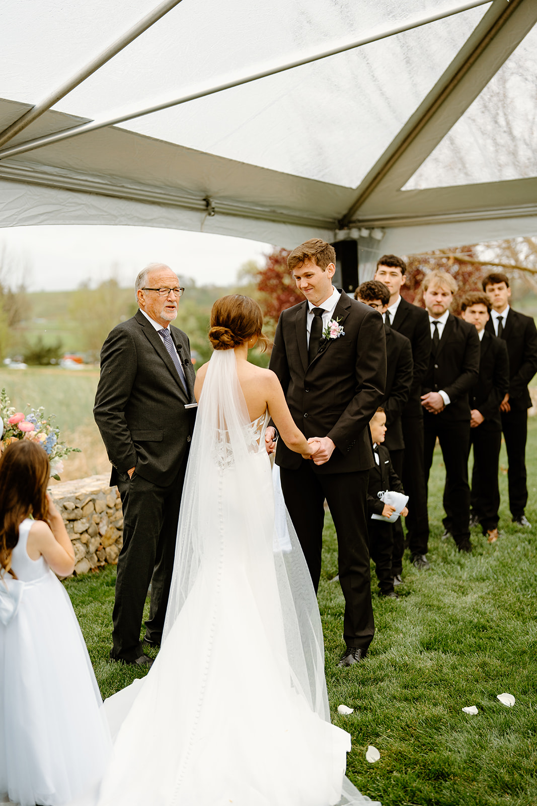 bride and groom during ceremony San Luis Obispo CA, photography by Cobblestone