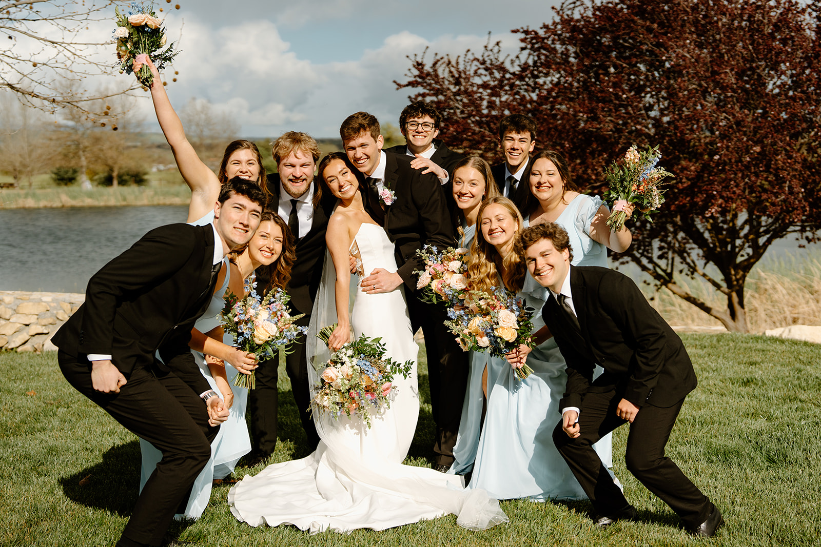 bridal party after wedding in San Luis Obispo CA, photography by Cobblestone