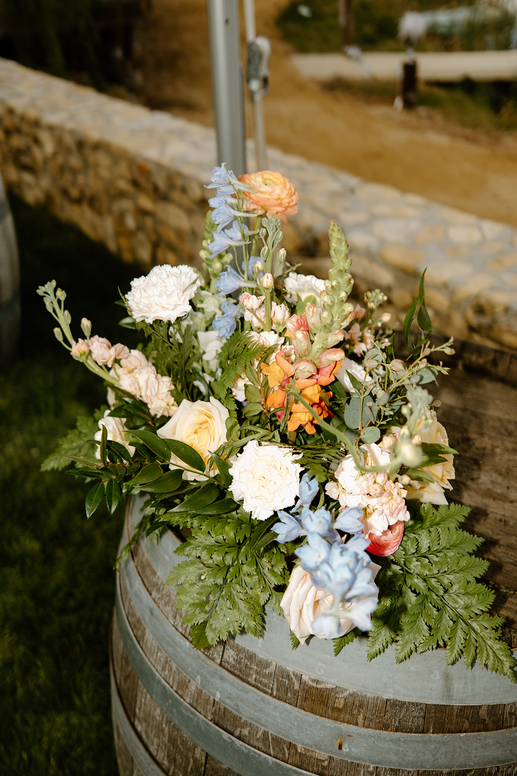 florals at wedding in San Luis Obispo CA, photography by Cobblestone