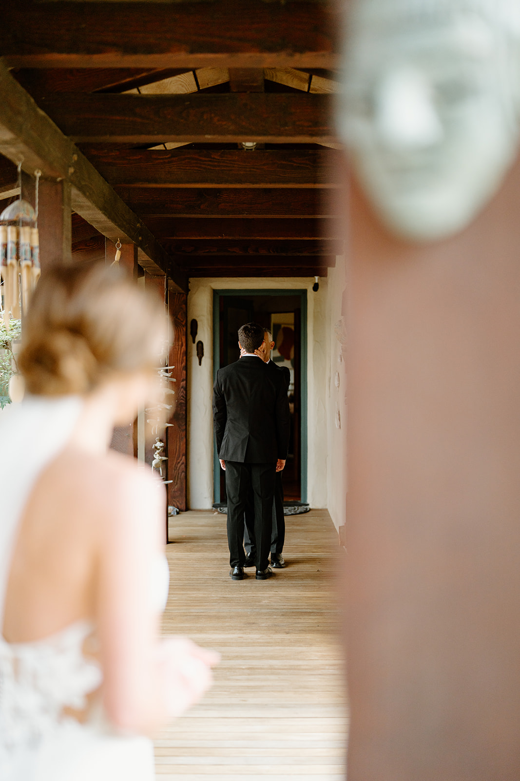 Bride first look with father of the bride in San Luis Obispo CA, photography by Cobblestone