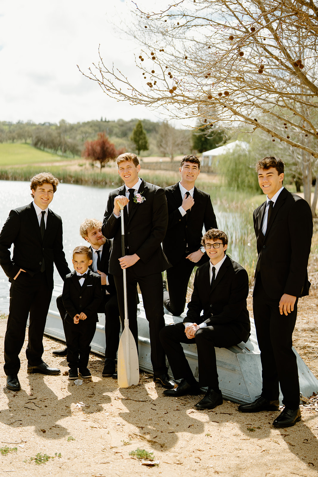 groomsmen getting ready at wedding in San Luis Obispo CA, photography by Cobblestone