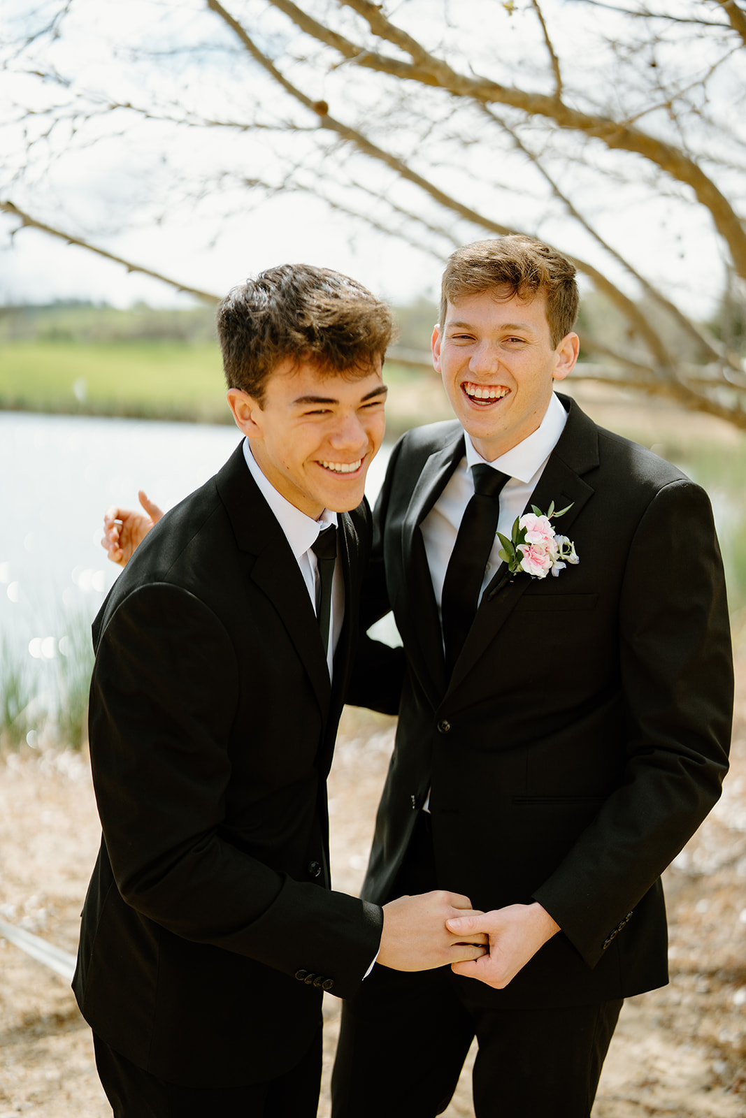 groomsmen getting ready at wedding in San Luis Obispo CA, photography by Cobblestone