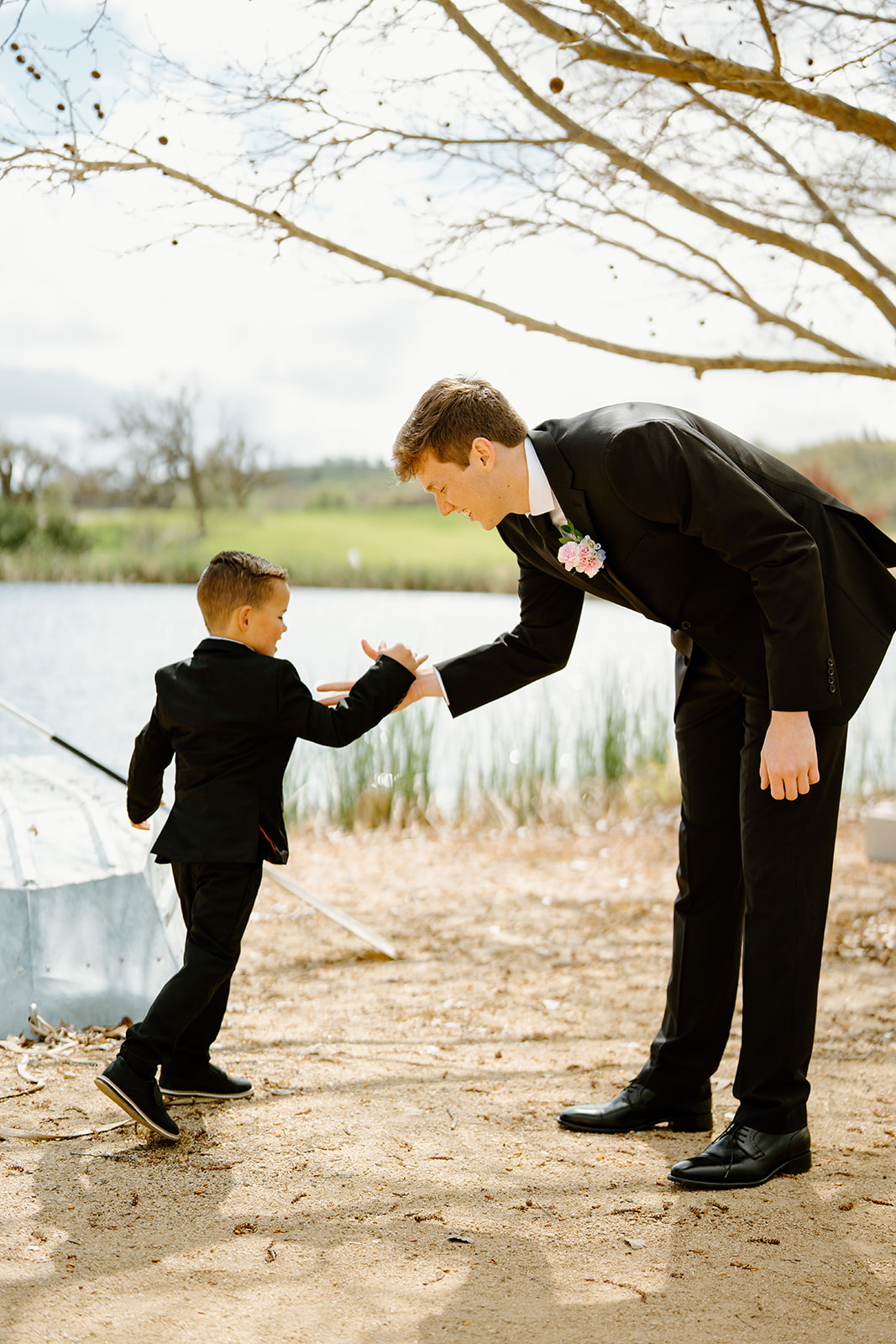 groomsmen getting ready at wedding in San Luis Obispo CA, photography by Cobblestone