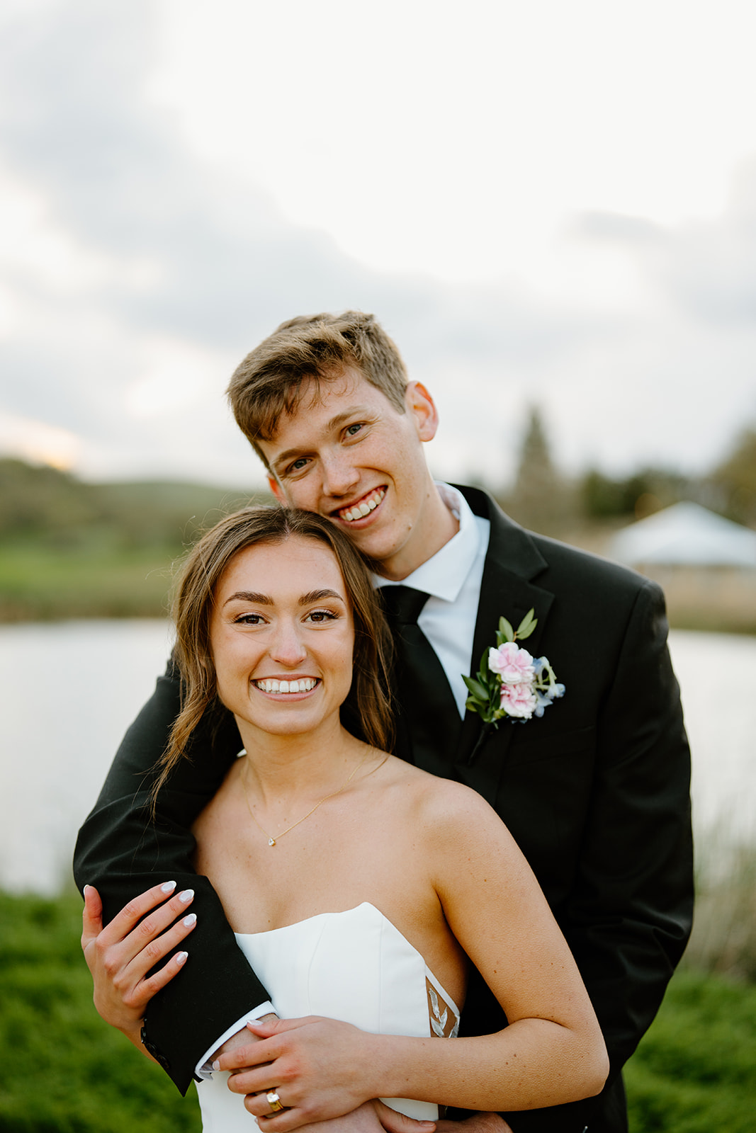 bride and groom photos after wedding in San Luis Obispo CA, photography by Cobblestone