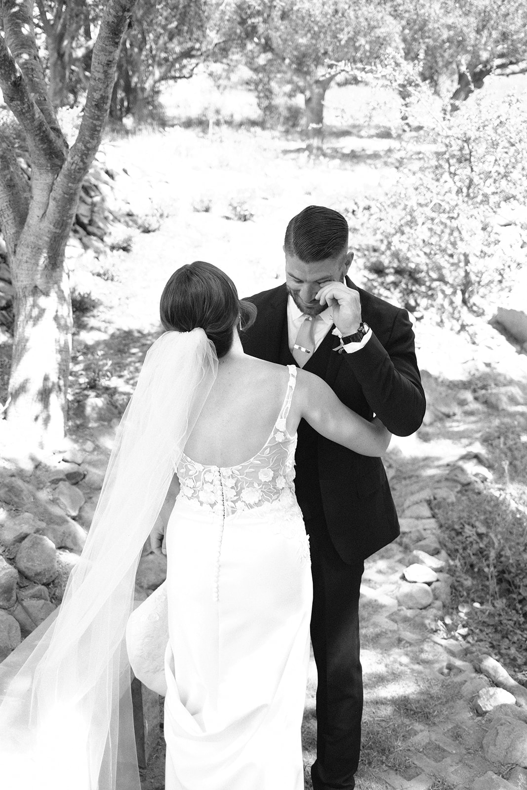 first look tears from the groom at wedding in San Luis Obispo CA, photography by Cobblestone