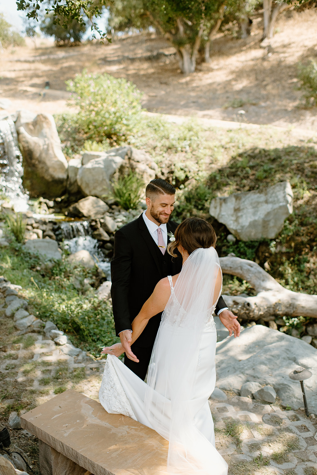 first look tears from the groom at wedding in San Luis Obispo CA, photography by Cobblestone