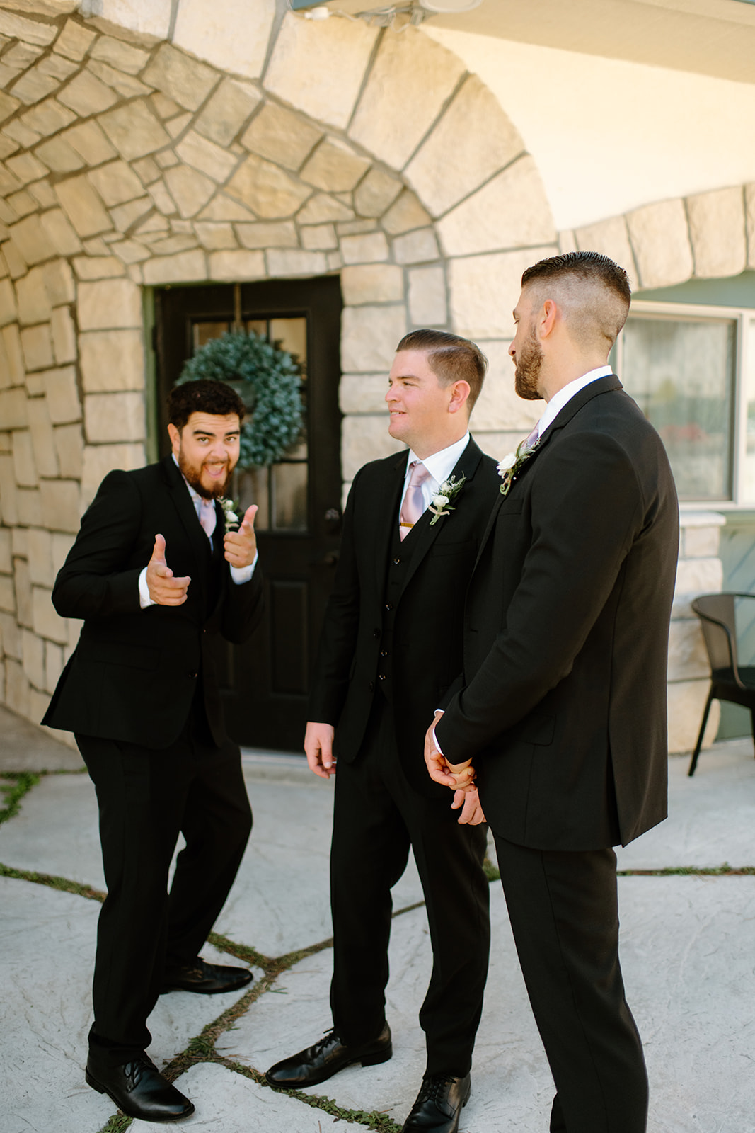 groomsmen getting ready at wedding in San Luis Obispo CA, photography by Cobblestone