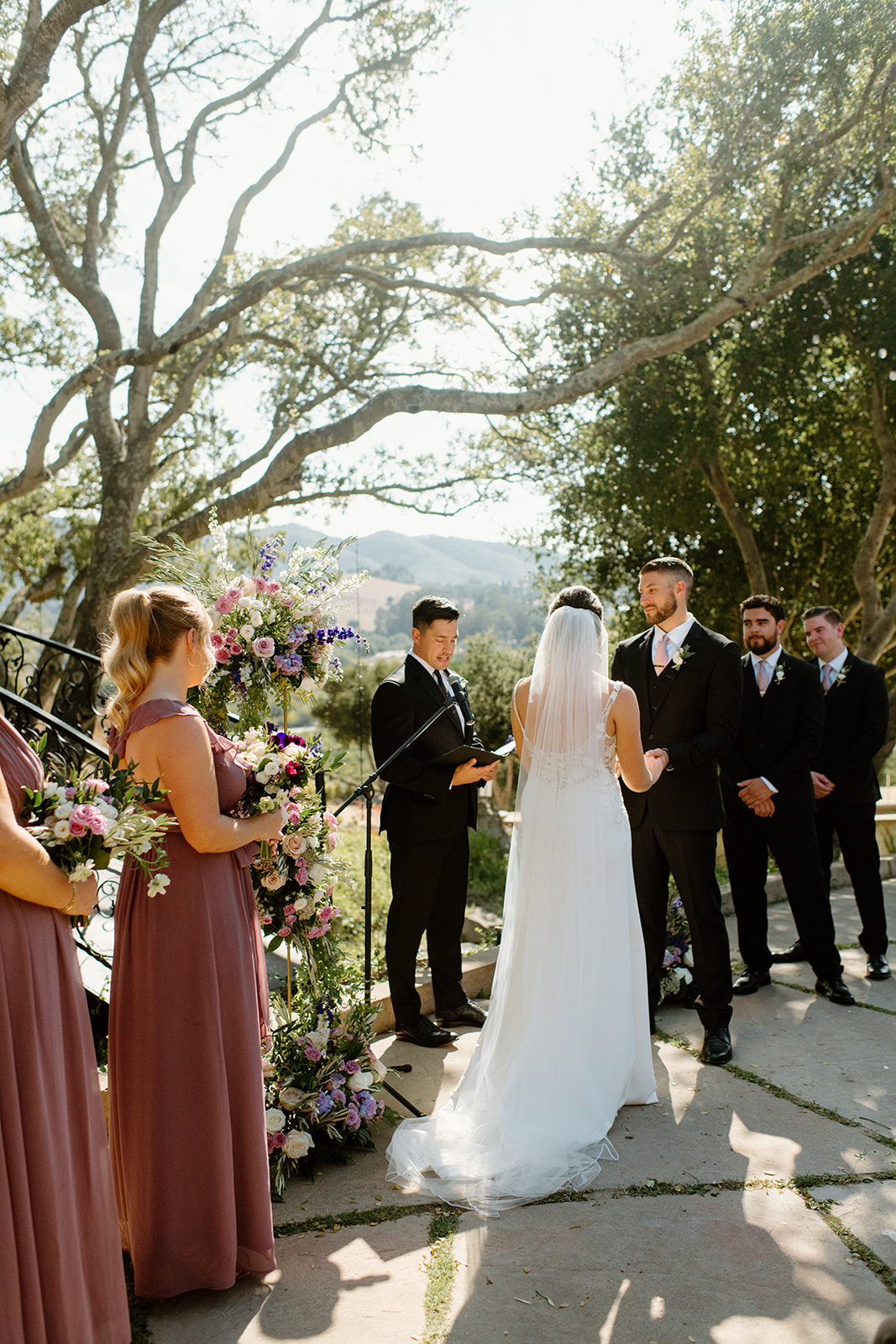 bride walk down isle at wedding in San Luis Obispo CA, photography by Cobblestone