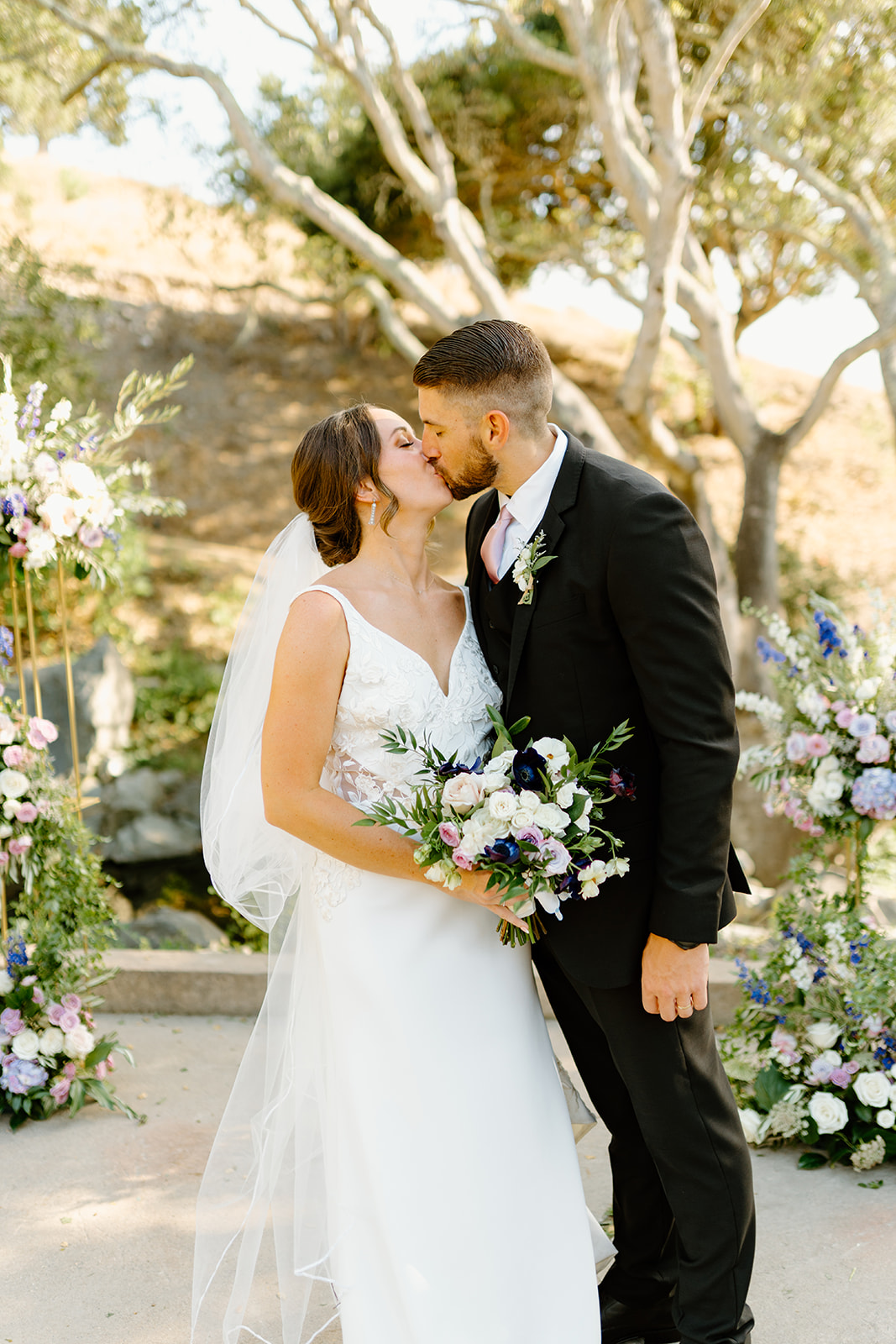 bride and groom photos after wedding in San Luis Obispo CA, photography by Cobblestone