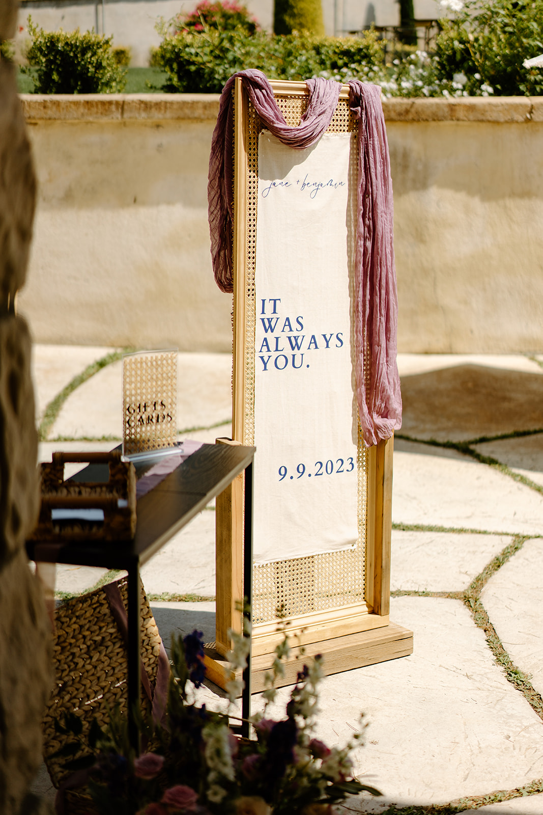 wedding details and signs at wedding in San Luis Obispo CA, photography by Cobblestone