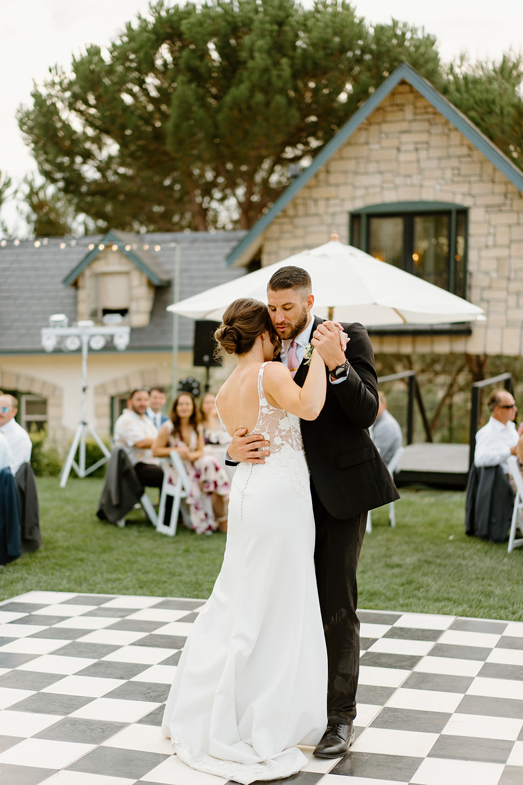 bride and groom first dance at wedding in San Luis Obispo CA, photography by Cobblestone